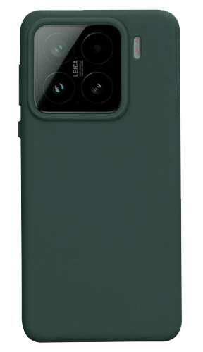 Накладка Silicone Case для Xiaomi 15, Тёмно-зелёная. Фото 1