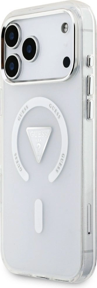 Накладка Guess для iPhone 17 Pro Max ML Gradient Triangle logo Metal Cam Hard (MagSafe), Прозрачная (GUHMP17XHGTMLCGT). Фото 3