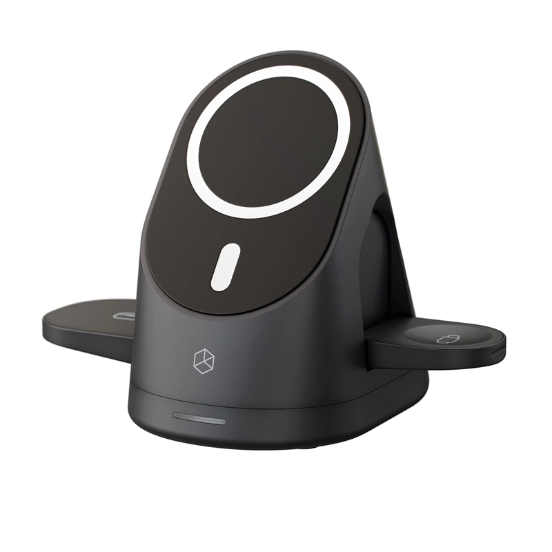 Беспроводное зарядное устройство Breaking DS06 3in1 Qi 20W, Black. Фото 1