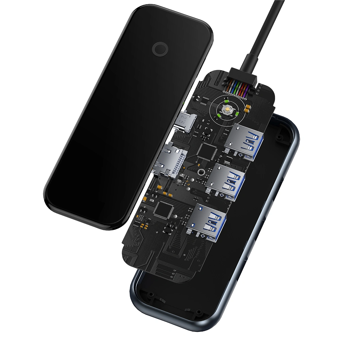 Хаб Baseus AcmeJoy 5-Port Type-C Hub Adapter, Темно-серый (WKJZ010213). Фото 4