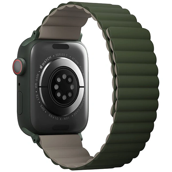 Ремешок Uniq для Apple Watch 44/45/46/49мм Revix Reversible Magnetic, Green/Taupe (45MM-REVGRNTPE). Фото 3
