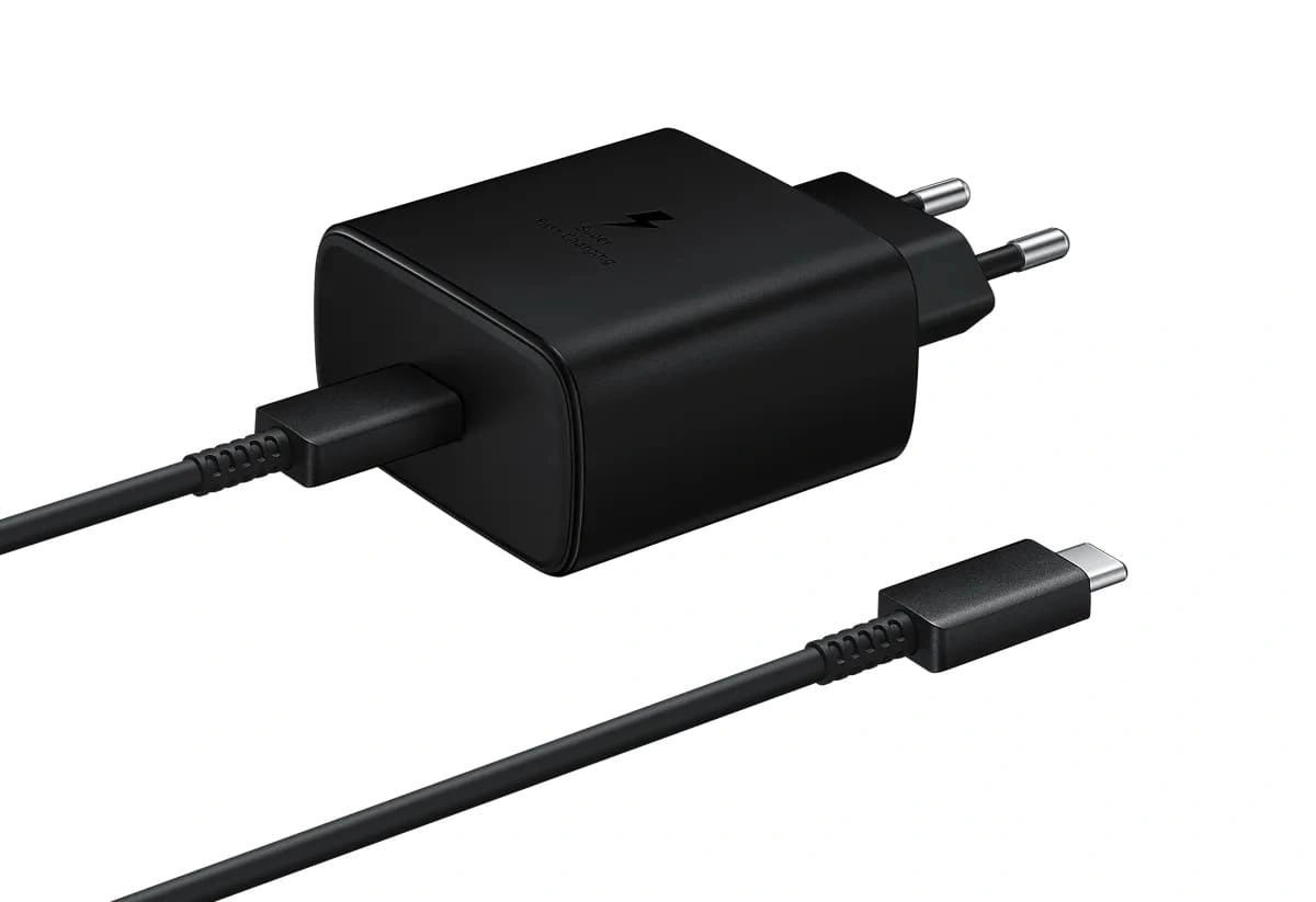 Сетевое зарядное устройство Samsung USB-C EP-TA845XBEG 45W + Cable Type-C to Type-C 1м, Чёрное. Фото 1