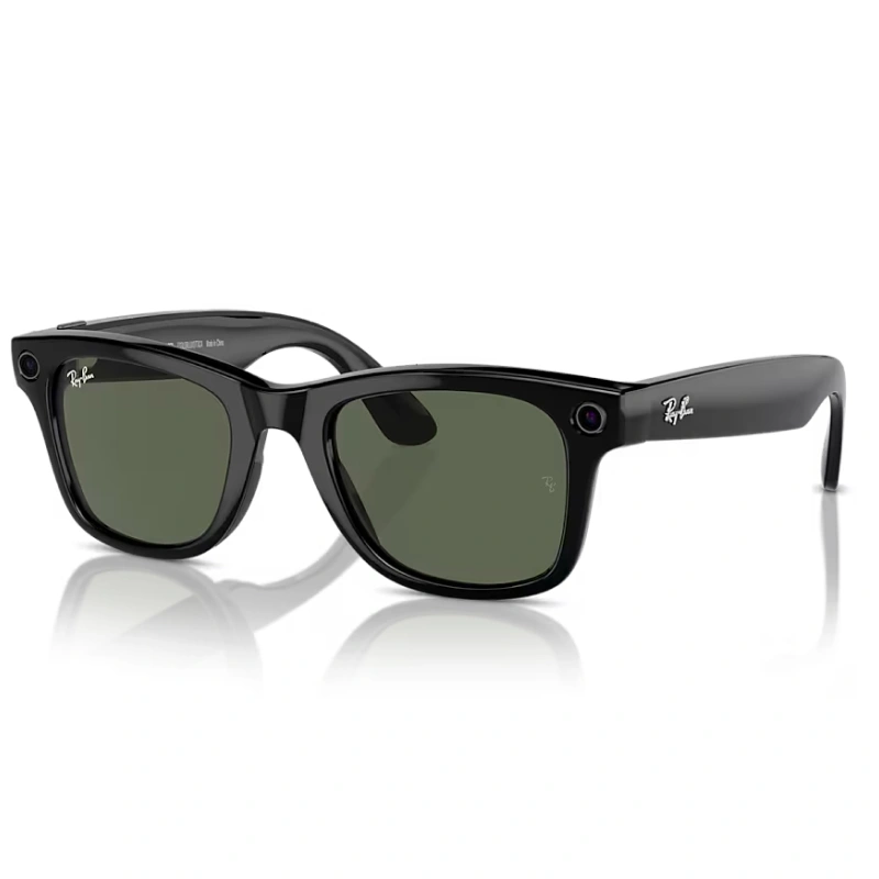 Умные очки Ray Ban Wayfarer RW4006 Глянцевый чёрный/Зелёный M 150-50mm (601/71). Фото 1