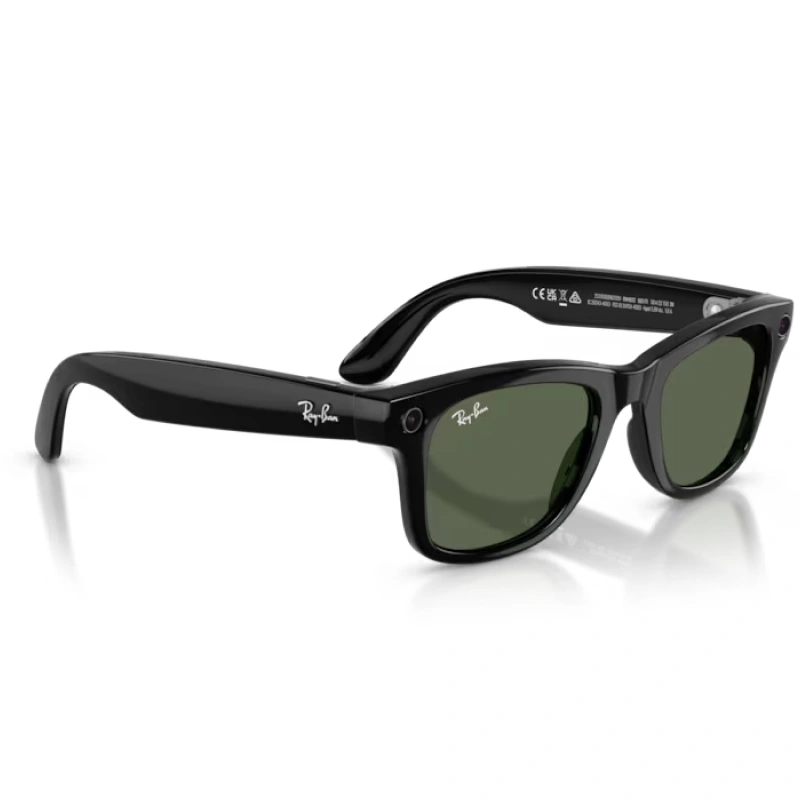 Умные очки Ray Ban Wayfarer (Gen 2) RW4012 Глянцевый чёрный/Зелёный фотохром M 150-50mm (601/7150). Фото 5