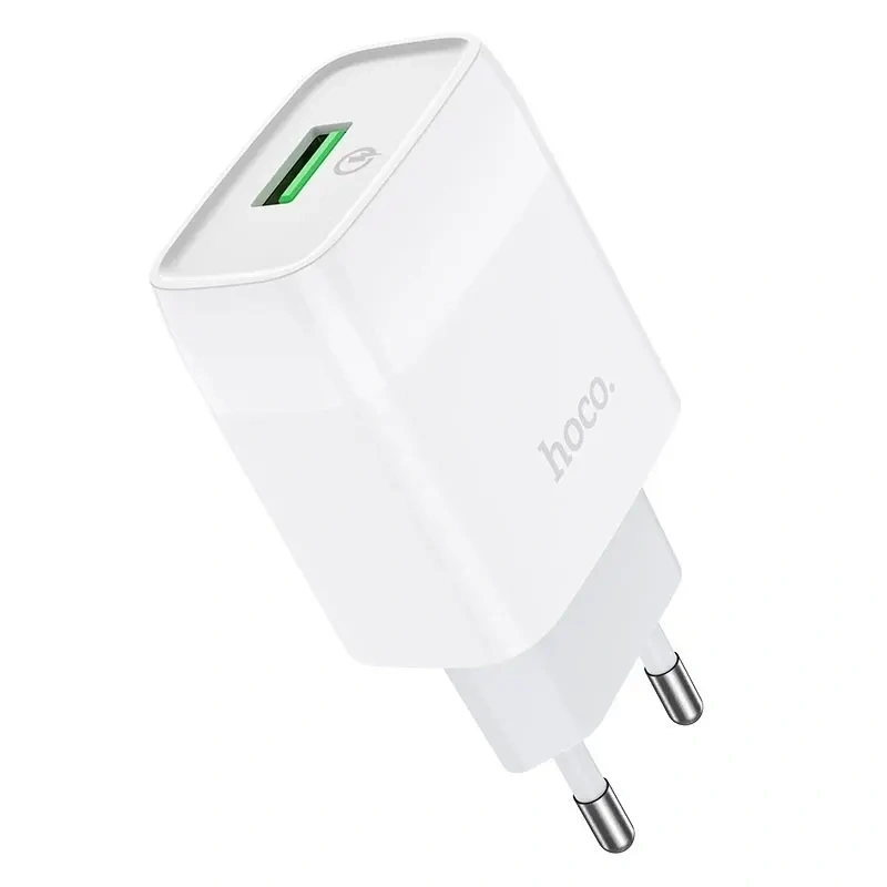 Сетевое зарядное устройство Hoco C72Q Glorious 1xUSB, 3А, 18W, QC3.0, Белое. Фото 1