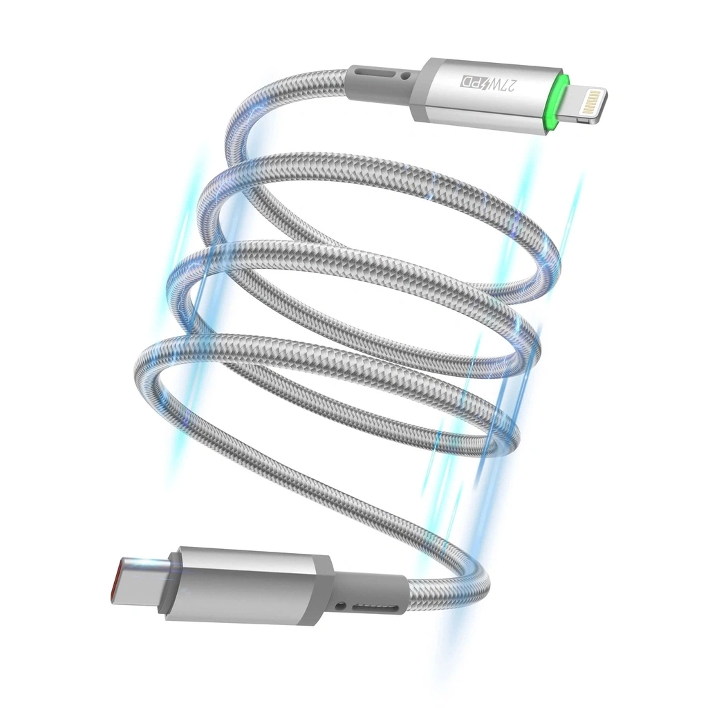 Кабель Wiwu Magnetic Maglink Type-C to iPhone 27W 1m, Серый (Wi-C083). Фото 3