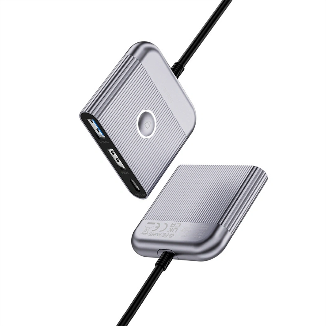 Хаб Wiwu Travel 3in1 Wi-HB002, Grey. Фото 2