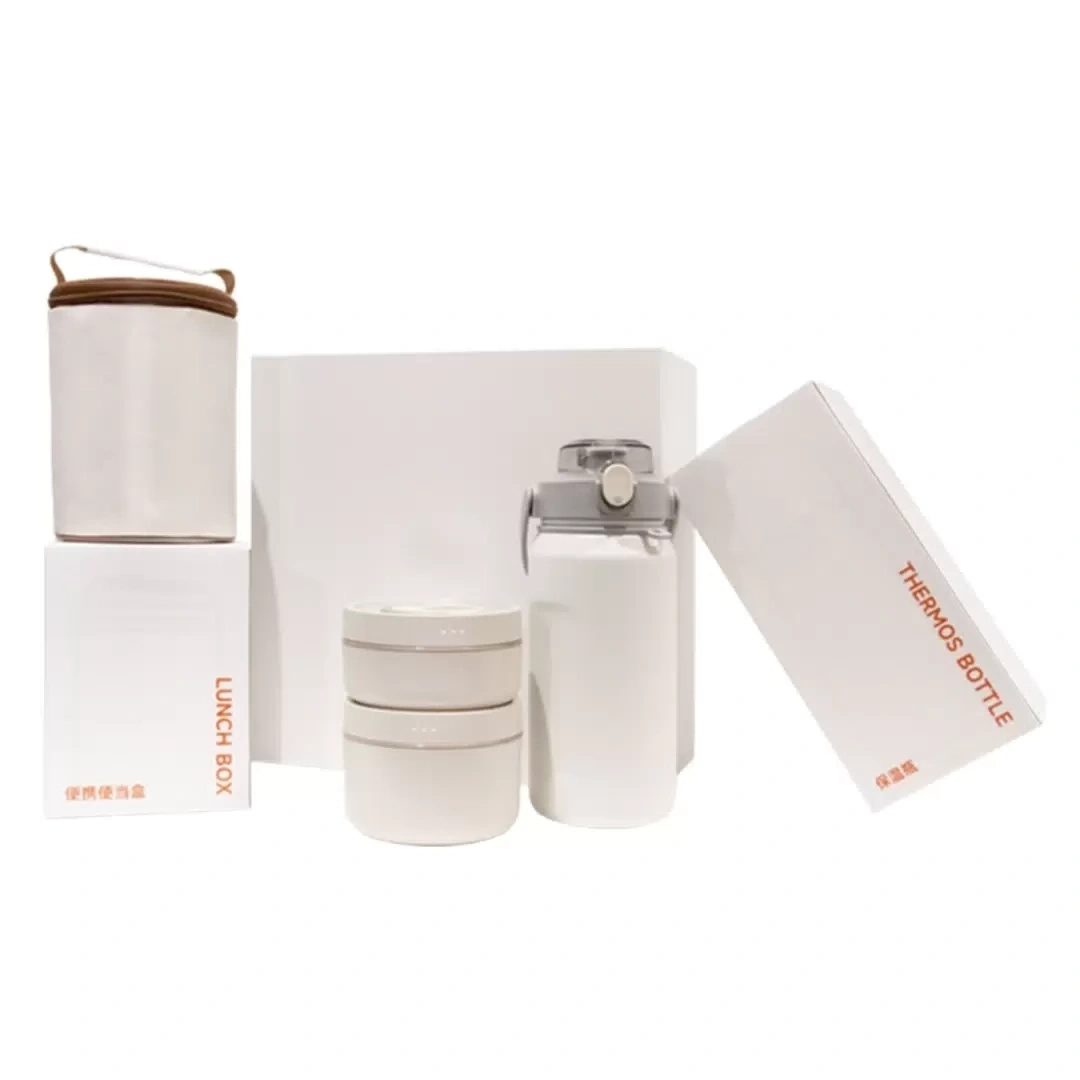 Подарочный набор термос и два ланч-бокса Xiaomi Accompanying Heart-Warming Set. Фото 1