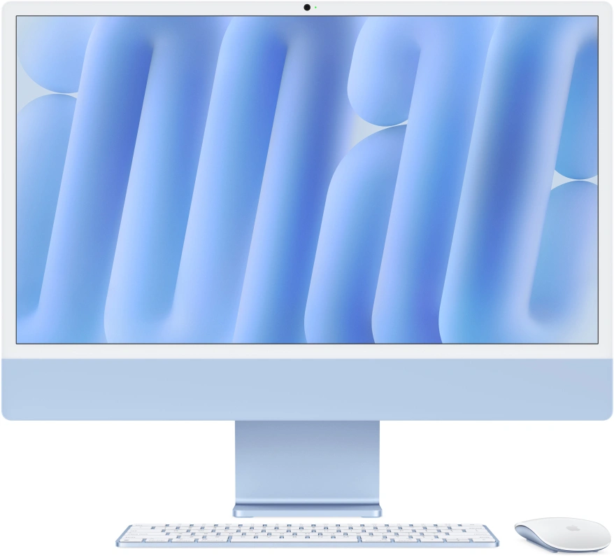 Apple iMac 24" Retina 4,5K, (MWUF3) (M4, 8C CPU, 8C GPU, 16 ГБ, 256 ГБ SSD, 2024), Blue. Фото 1