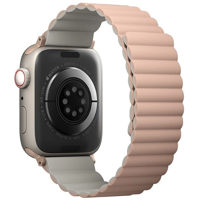 Ремешок Uniq Revix reversible Magnetic для Apple Watch 38/40/41/42мм, Розовый, бежевый(41MM-REVPNKBEG). Фото 2