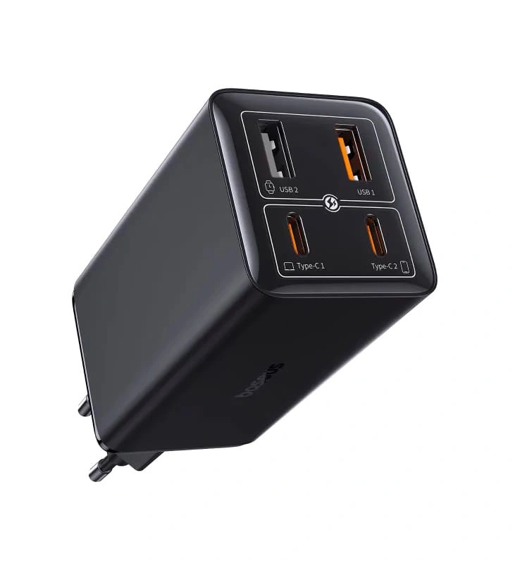 Сетевое зарядное устройство Baseus GaN6 Pro Fast Charger 2C+2U 100W, Чёрное (P10162705112-00). Фото 1
