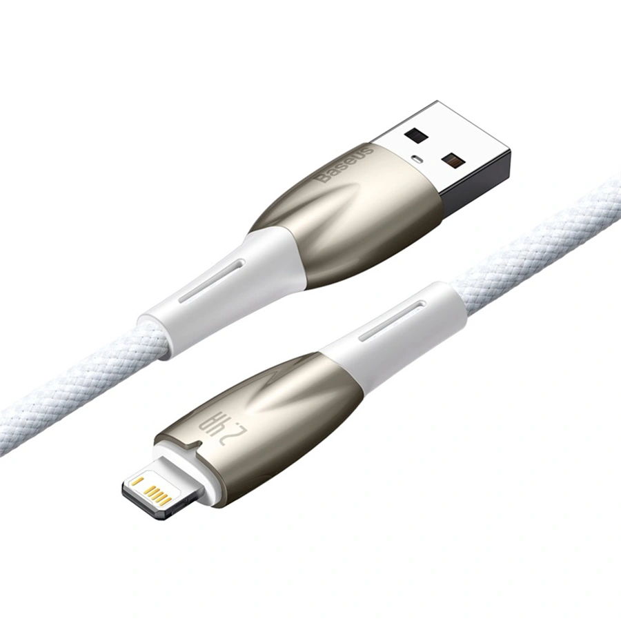 Кабель Baseus Glimmer Series Fast Charging Data USB - Lightning 12W 1m, White (CADH000202). Фото 4