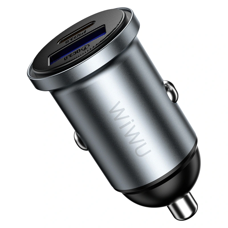 Автомобильное зарядное устройство Wiwu Nano Lite 35W USB‑C+USB, Gray (Wi-CC030). Фото 5