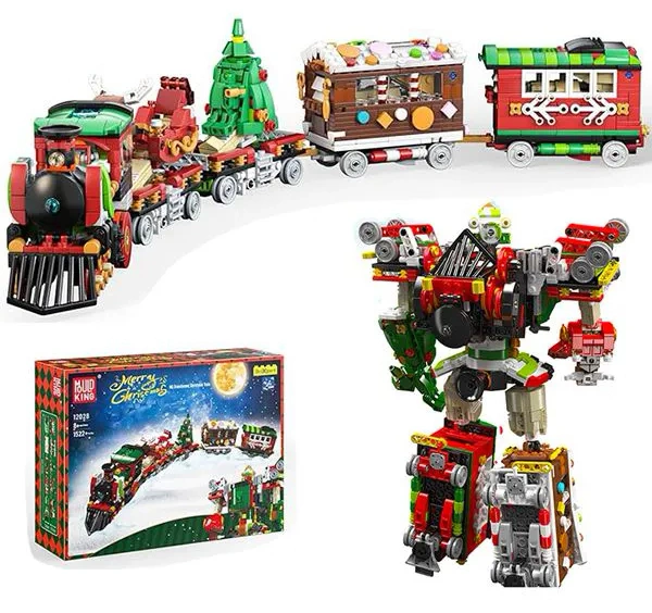 Конструктор Mould King 12028. Рождественский поезд-трансформер Робот, 1522 детали. Фото 1