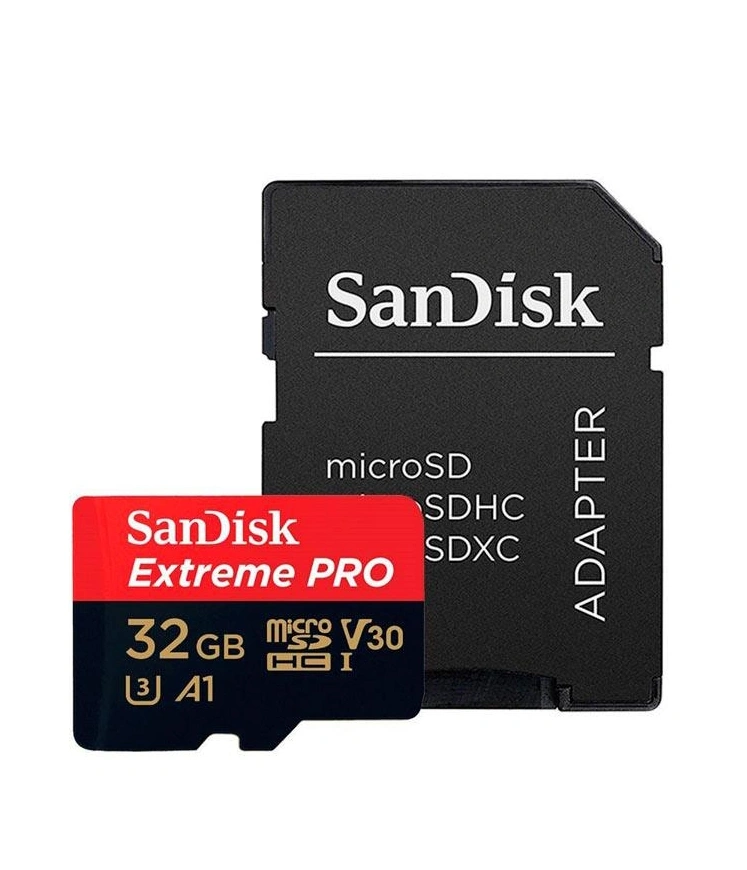 Карта памяти Sandisk Extreme Pro + SD адаптер 32GB microSDXC Class 10 (SDSQXCD-032G-GN6MA). Фото 2
