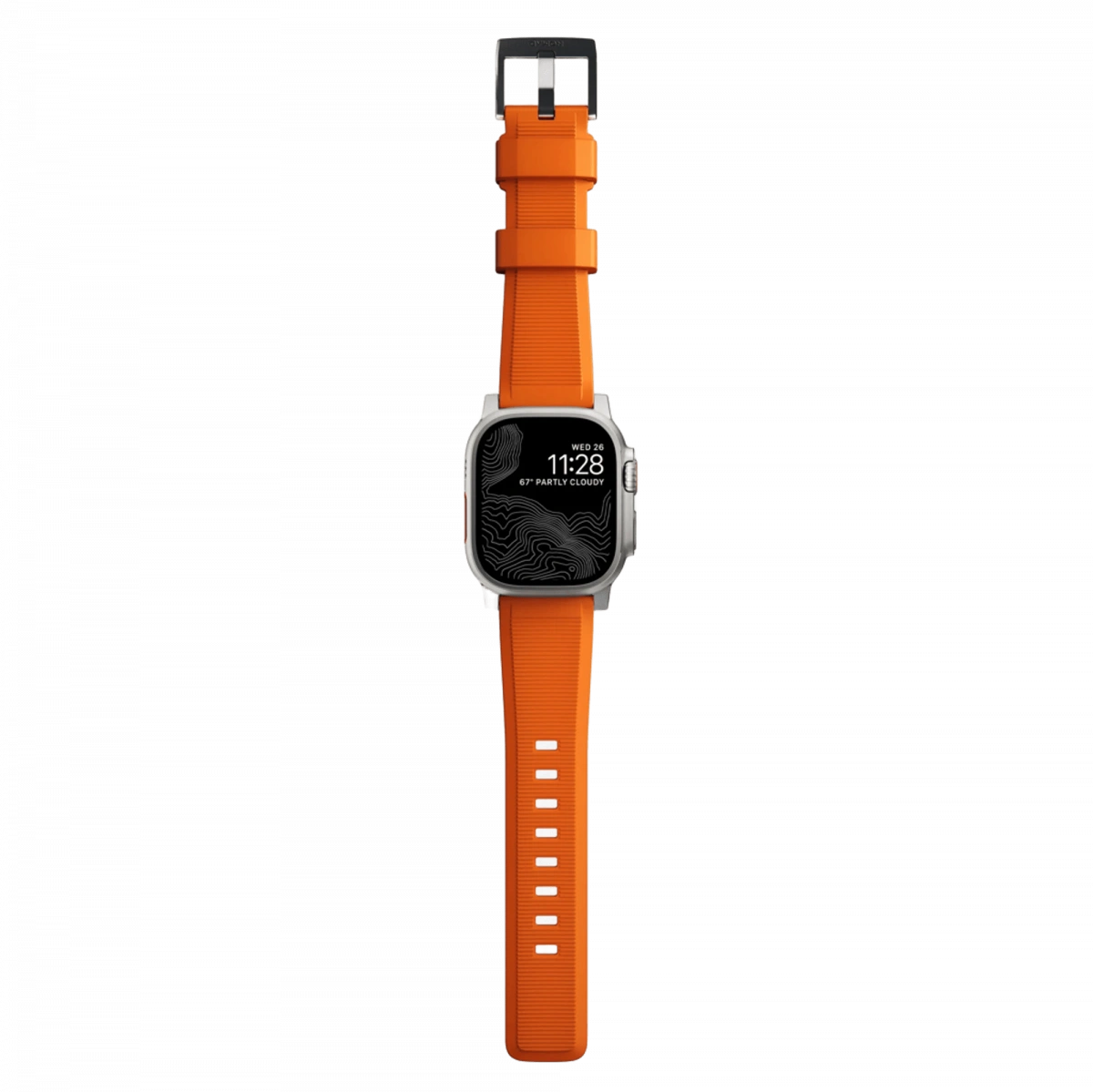 Ремешок Nomad Rugged Band для Apple Watch 42/44/45/49мм, Silver/Ultra Orange (NM01287285). Фото 6