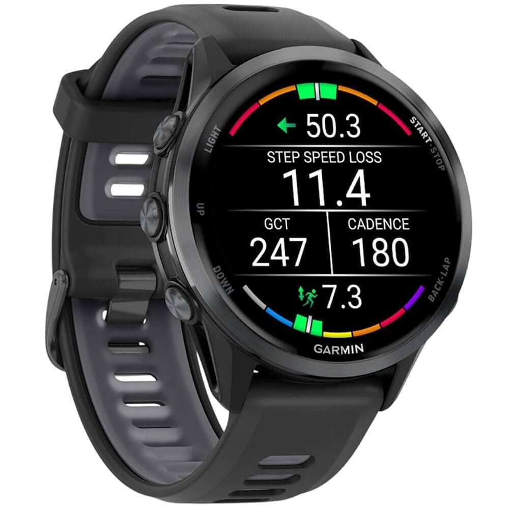 Умные часы Garmin Forerunner 970 Carbon Gray DLC Titanium, Чёрно-серый ремешок (010-02969-10). Фото 5
