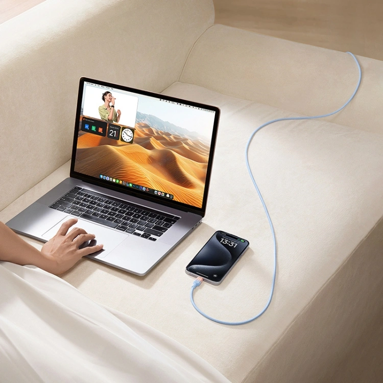 Кабель Baseus Discolor Series Fast Charging Cable USB-C to USB-C 100W 1m, Blue (P10374902311-00). Фото 2