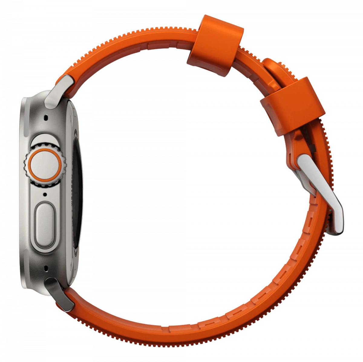 Ремешок Nomad Rugged Band для Apple Watch 42/44/45/49мм, Silver/Ultra Orange (NM01287285). Фото 2