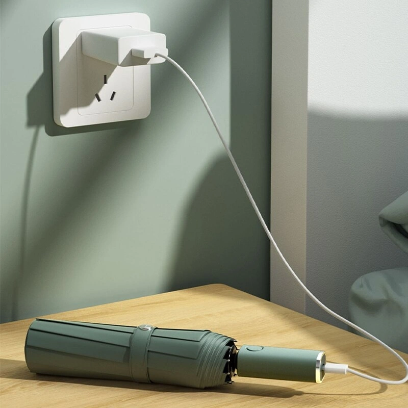 Зонт Zuodu Full Automatic Umbrella Led, Зелёный (ZD107-LV). Фото 2