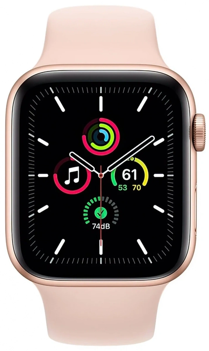 Умные часы Apple Watch SE (1st Generation), 40 мм, золотистый алюминий, силиконовый ремешок S/M (Уценённый товар). Фото 2