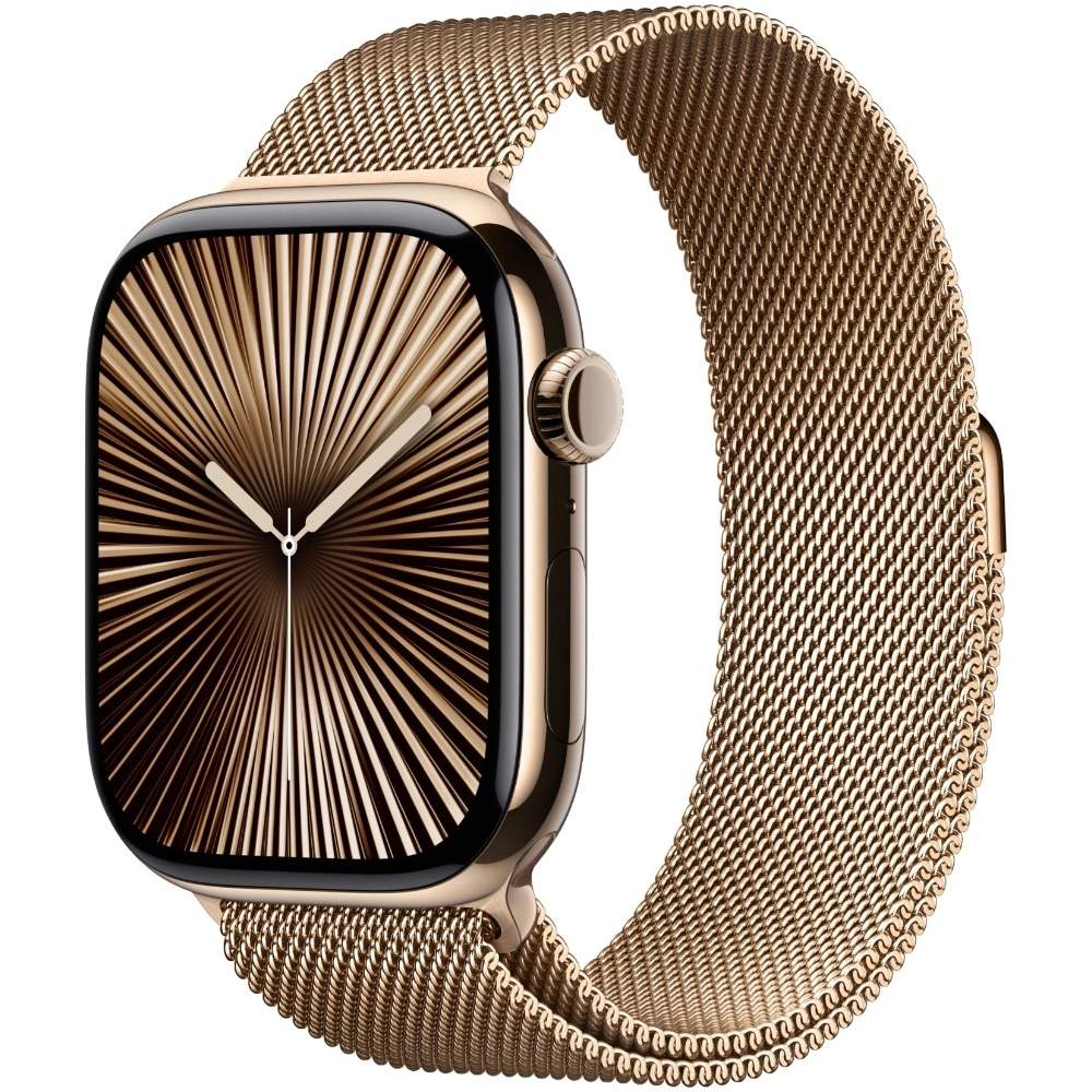 Apple Watch Series 10, 42 мм, Gold Titanium, Миланская петля "Gold", (MX083QA). Фото 1