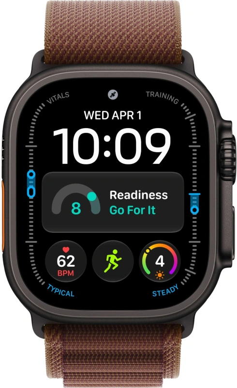 Умные часы Apple Watch Ultra 4 (2026) GPS+Cellular 49мм, Чёрный титановый корпус, ремешок "Бургунди альпийская петля" размер L 165-210 мм (MJC24). Фото 2