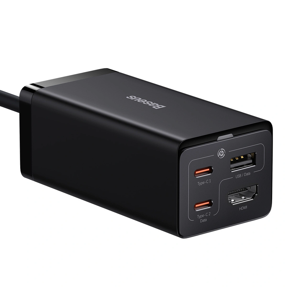 Сетевое зарядное устройство Baseus GaN5 Pro Desktop Fast Charger 1U+2C+HDMI 67W с кабелем Type-C to Type-C 100W (20V/5A) 1.5m, Чёрное (CCGP110201). Фото 4