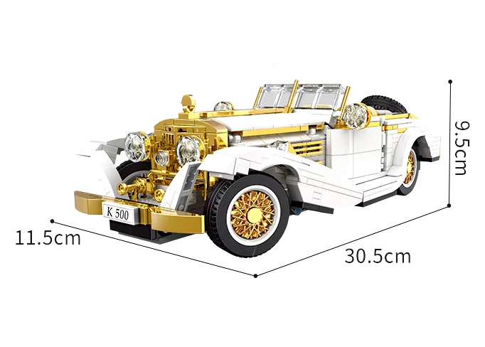 Конструктор Mould King Models 10003. Ретро автомобиль Mercedes-Benz K500, 868 деталей. Фото 2
