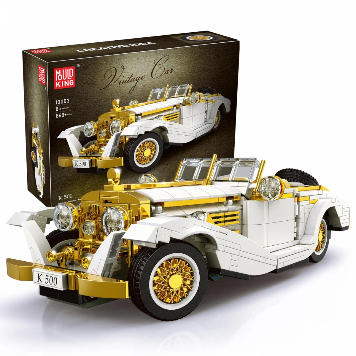 Конструктор Mould King Models 10003. Ретро автомобиль Mercedes-Benz K500, 868 деталей. Фото 1