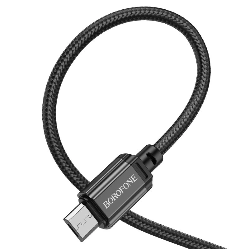 Кабель Borofone BX87 Sharp USB to Micro-USB 1m, Black. Фото 2