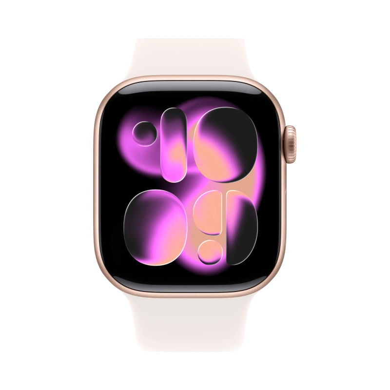 Apple Watch Series 11, 42 мм, алюминий цвета «Rose Gold», спортивный ремешок "Light Blush", M/L (MEU44). Фото 2