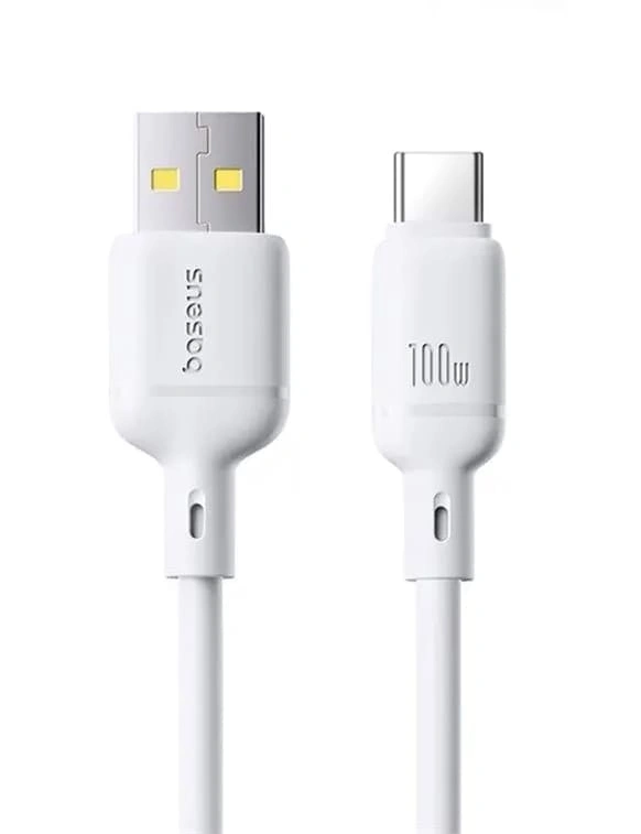 Кабель Baseus Silky Series USB to Type-C 100W 2m, Белый P10377703213-01. Фото 2