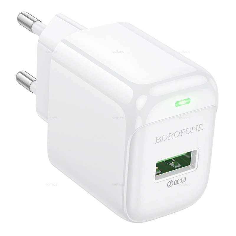 Сетевое зарядное устройство Borofone BAS42A USB-A/18W/QC3.0 charger, Белое. Фото 2