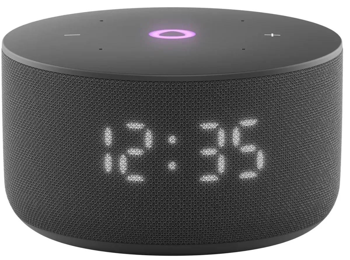 Умная колонка Яндекс Станция Мини 3 с часами, Чёрный (YNDX-00027BLK). Фото 1