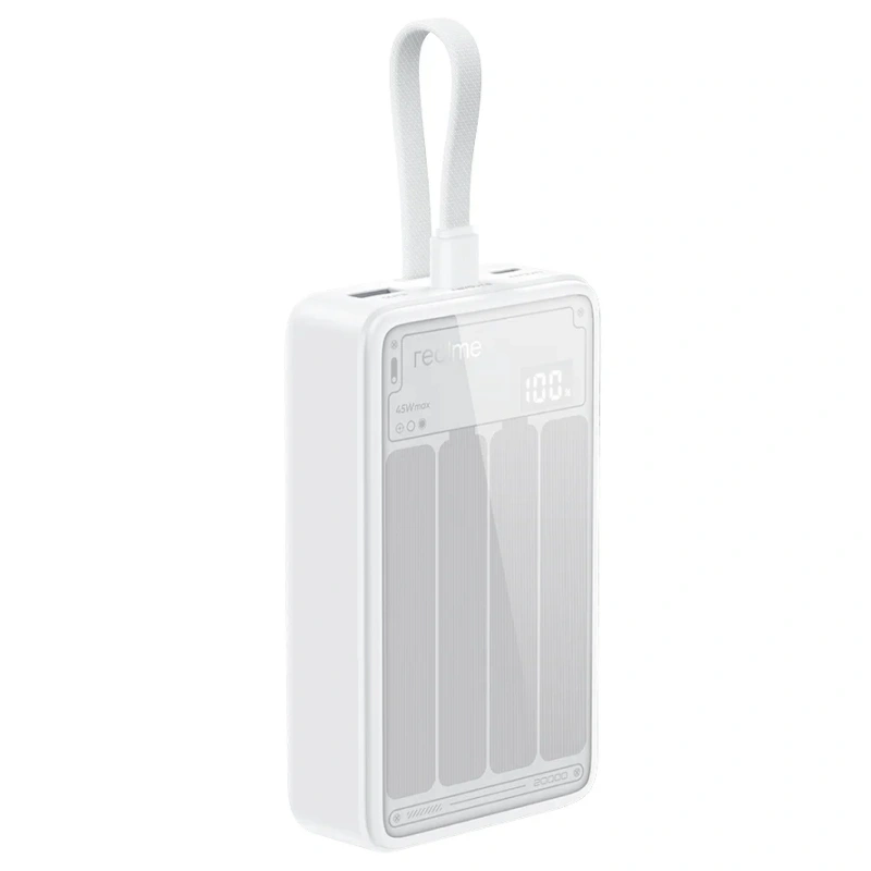 Внешний аккумулятор Realme 45W Cabled Power Bank 20000mAh, White (RMC2501). Фото 1