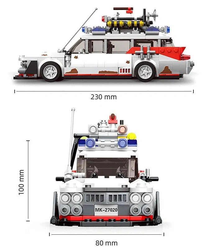 Конструктор Mould King Models 10021. Автомобиль Охотников за привидениями Cadillac ECTO-1, 603 деталей. Фото 3