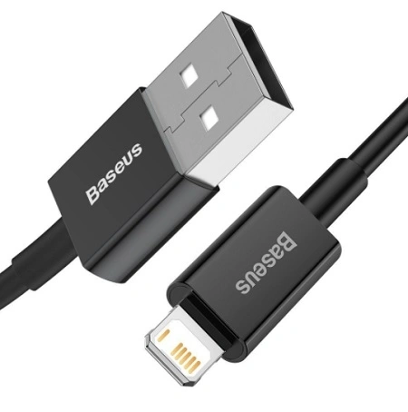 Кабель Baseus Superior Series Fast Charging Data Cable USB to iP 2.4A 1m, Чёрный (CALYS-A01). Фото 2
