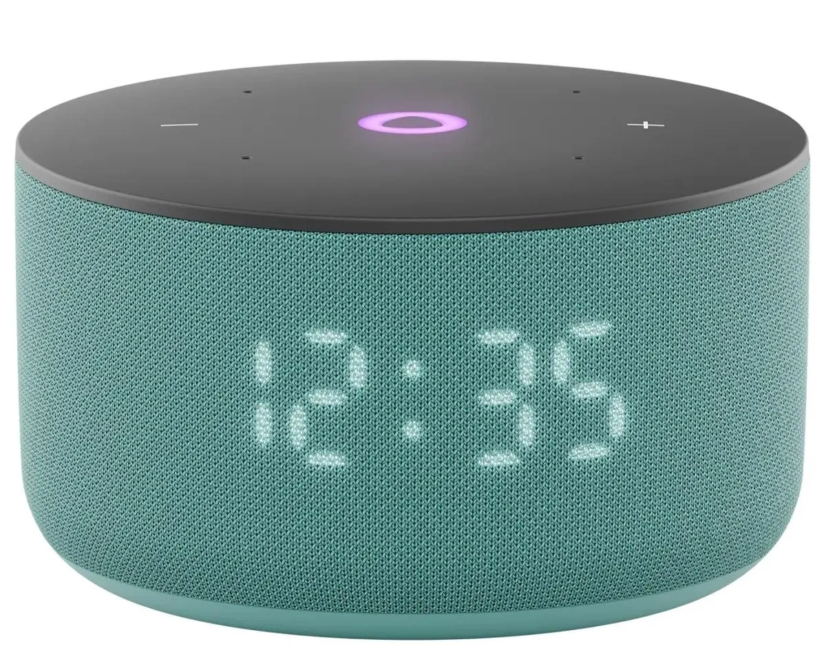 Умная колонка Яндекс Станция Мини 3 с часами, Бирюзовый (YNDX-00027TRQ). Фото 1