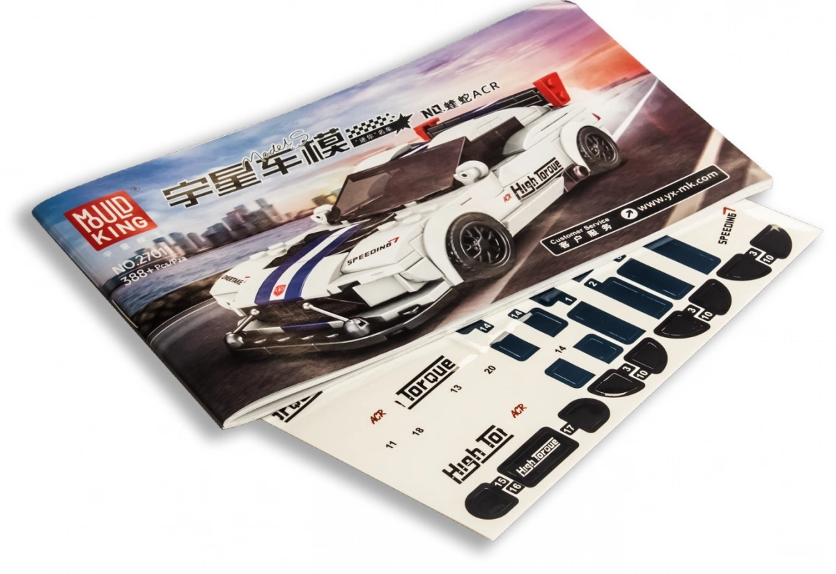 Конструктор Mould King Models 27011. Dodge Viper ACR Roadster, 388 деталей. Фото 5