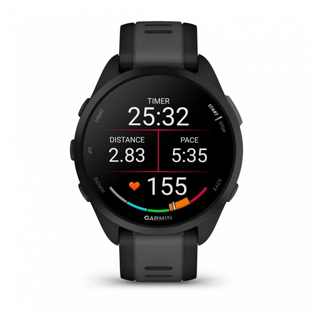 Умные часы Garmin Forerunner 165 Amoled Чёрный с серым ремешком . Фото 2
