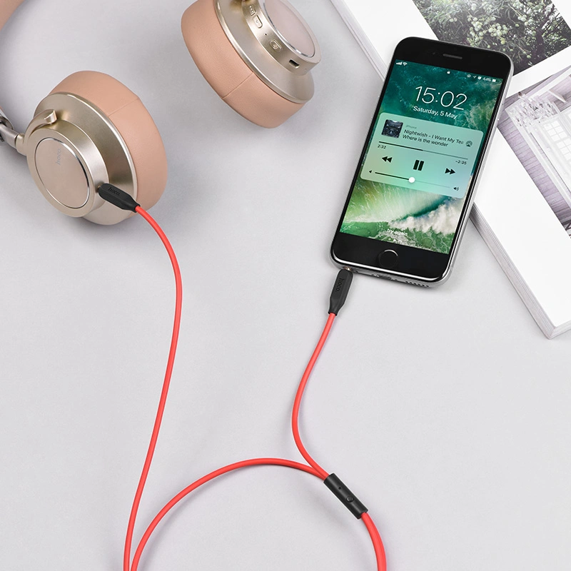 Кабель AUX Hoco Audio cable 3.5mm to 3.5mm, Black (UPA12). Фото 5