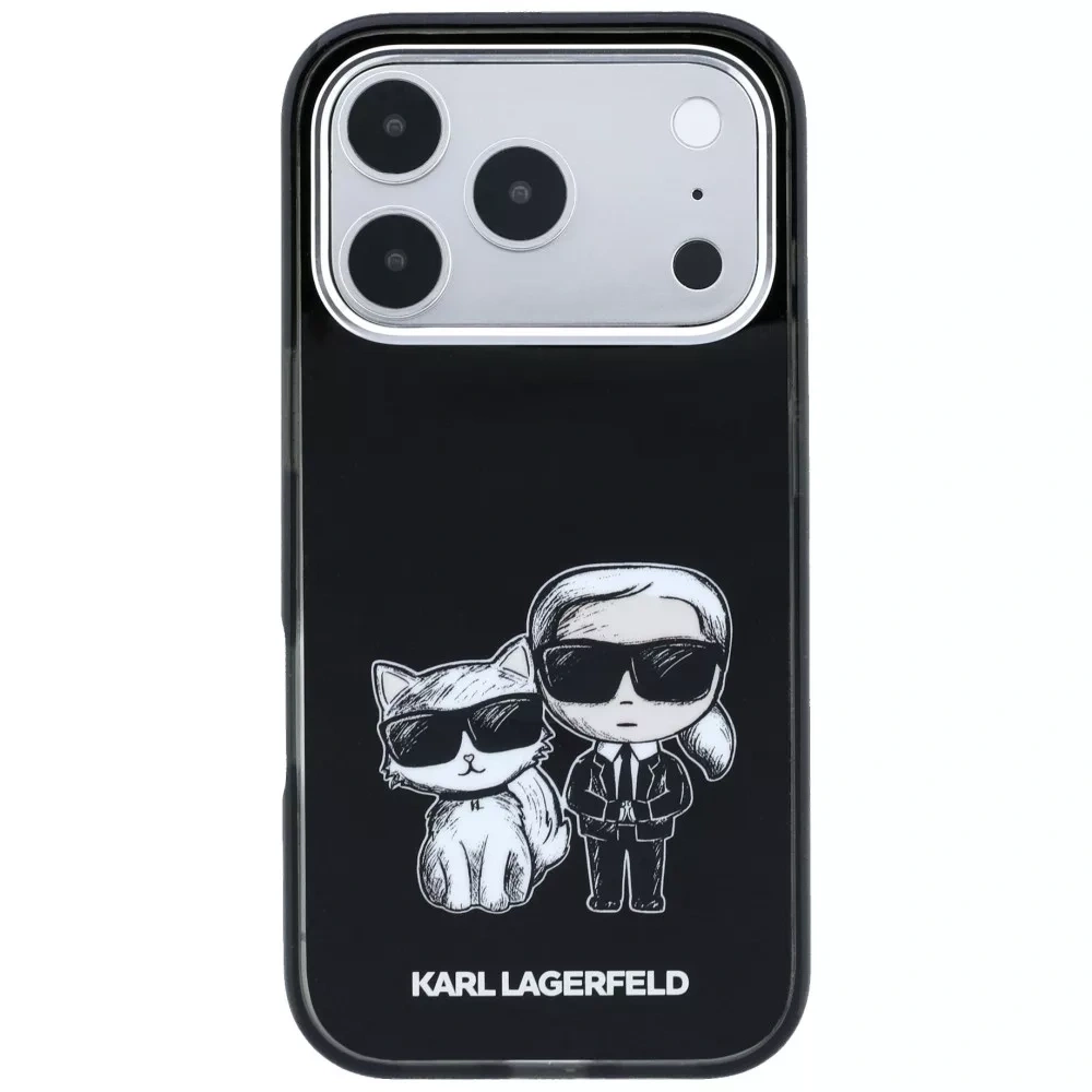 Накладка Lagerfeld для iPhone 18 Pro Max/17 Pro Max IML Sketch Karl&Choupette body Met cam Hard (MagSafe), Black (KLHMP18X6HKCIDK). Фото 3