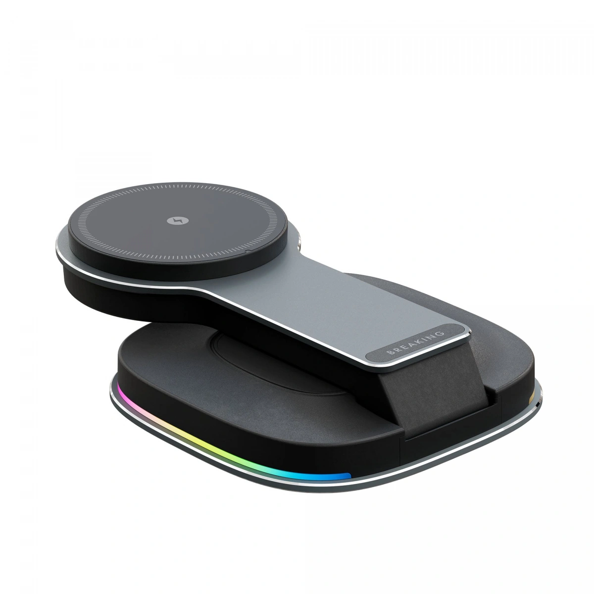 Беспроводная зарядная станция Breaking DS10 Trio 3in1 Qi2 20W, Графит. Фото 6