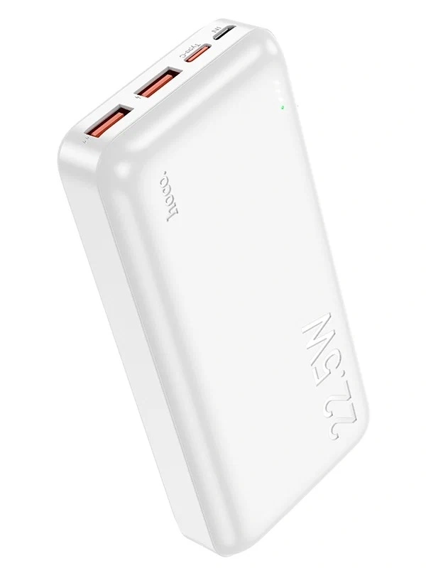 Внешний аккумулятор Hoco J101A Astute 20000mAh, 2xUSB, 1xUSB-C, 3А, QC3.0, PD20W, 22,5W, Белый. Фото 1