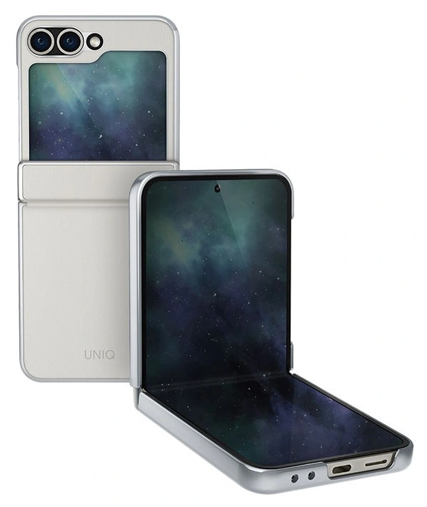 Чехол Uniq Hybrid для Samsung Galaxy Z Flip6/Z Flip5 ORA Premium leatherette, Cream (GZFLIP6HYB-ORACRM). Фото 1