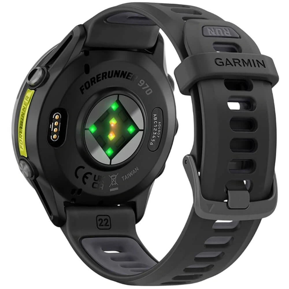 Умные часы Garmin Forerunner 970 Carbon Gray DLC Titanium, Чёрно-серый ремешок (010-02969-10). Фото 6