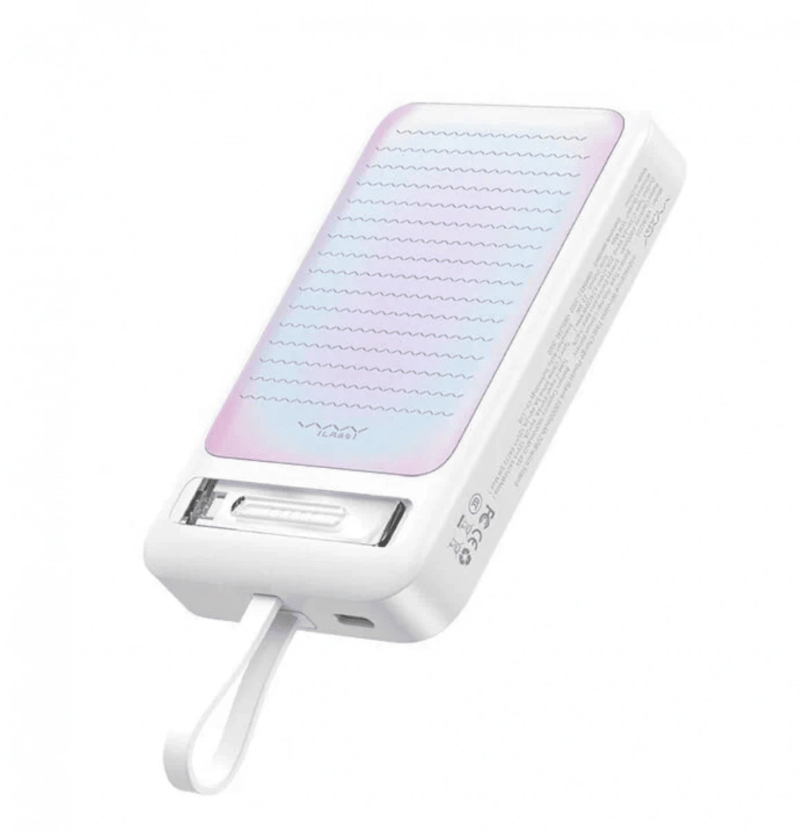 Внешний аккумулятор Vyvylabs Iridescence Wireless Fast Charge Power Bank Type-C Edition 10000mAh 20W, White (VBJM225-WH). Фото 1