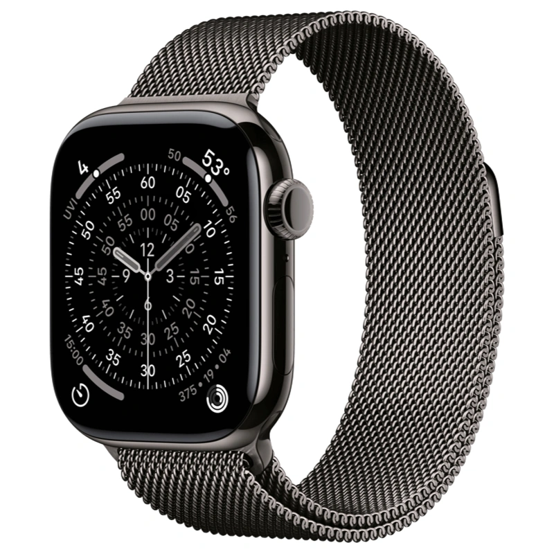 Apple Watch Series 11 GPS + Cellular, 42 мм, Slate Titanium, Миланская петля "Slate" (MF8U4). Фото 1