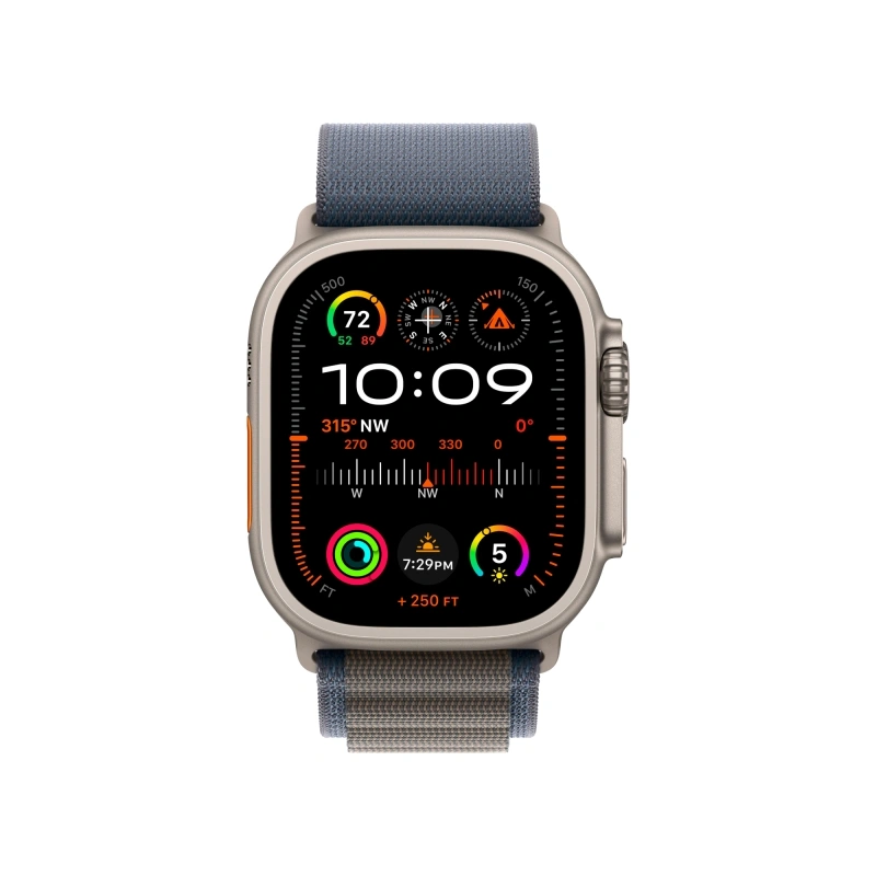 Apple Watch Ultra 2 GPS+Cellular 49mm, Titanium ремешок "Blue Alpine Loop", размер S 130-160 mm (MREK3). Фото 4